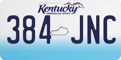 KY license plate 384JNC