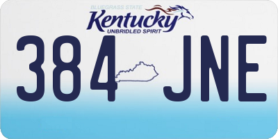 KY license plate 384JNE