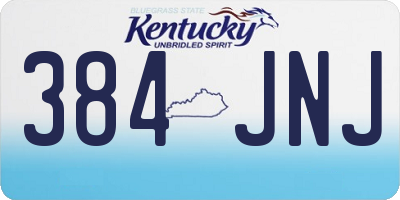 KY license plate 384JNJ