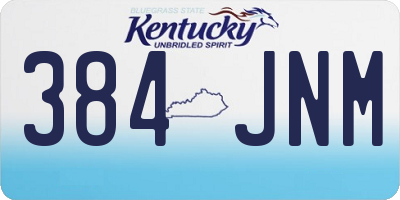 KY license plate 384JNM