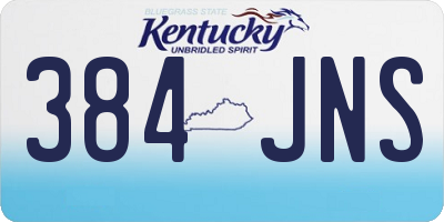 KY license plate 384JNS