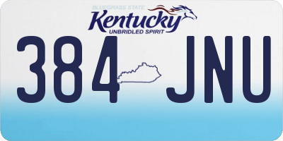 KY license plate 384JNU