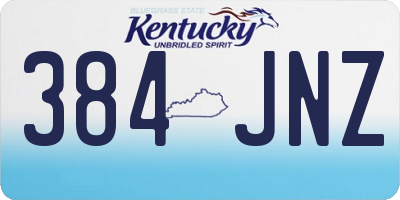 KY license plate 384JNZ
