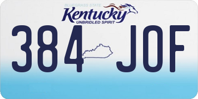 KY license plate 384JOF