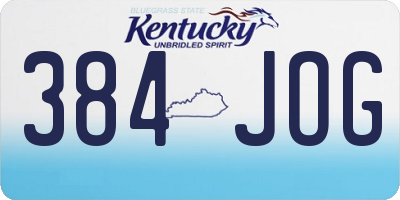 KY license plate 384JOG