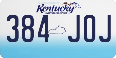 KY license plate 384JOJ