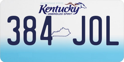 KY license plate 384JOL