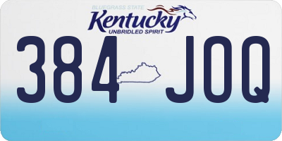 KY license plate 384JOQ