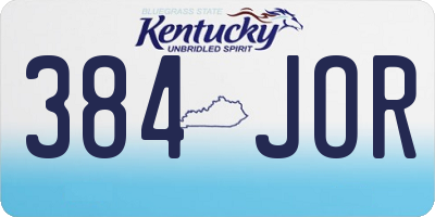 KY license plate 384JOR