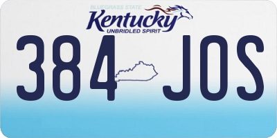 KY license plate 384JOS
