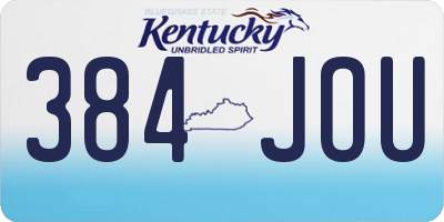 KY license plate 384JOU