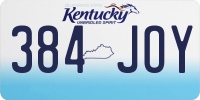 KY license plate 384JOY