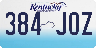 KY license plate 384JOZ