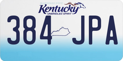 KY license plate 384JPA