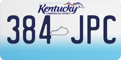 KY license plate 384JPC