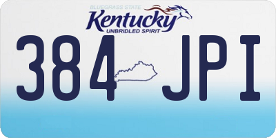 KY license plate 384JPI