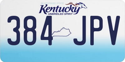 KY license plate 384JPV