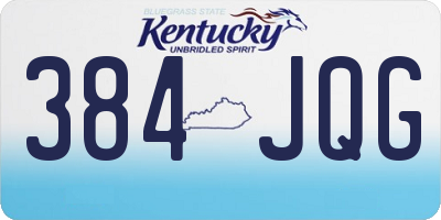 KY license plate 384JQG
