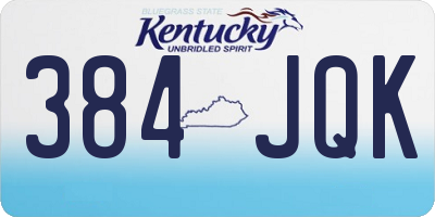 KY license plate 384JQK