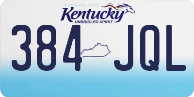 KY license plate 384JQL