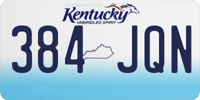 KY license plate 384JQN