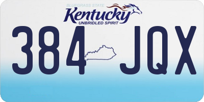 KY license plate 384JQX