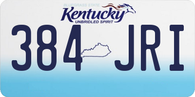 KY license plate 384JRI