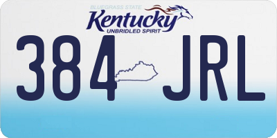 KY license plate 384JRL