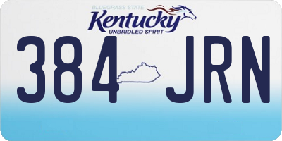 KY license plate 384JRN