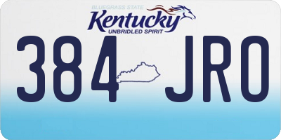 KY license plate 384JRO