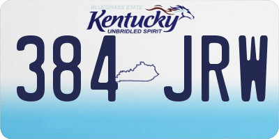 KY license plate 384JRW
