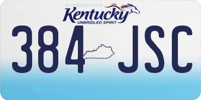 KY license plate 384JSC