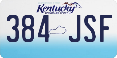 KY license plate 384JSF