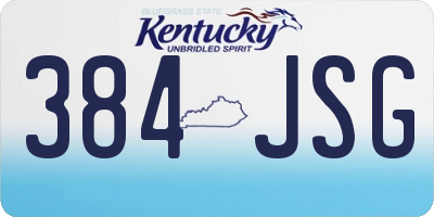 KY license plate 384JSG