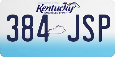 KY license plate 384JSP