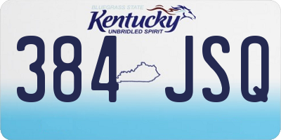 KY license plate 384JSQ