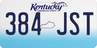 KY license plate 384JST