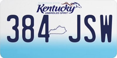 KY license plate 384JSW
