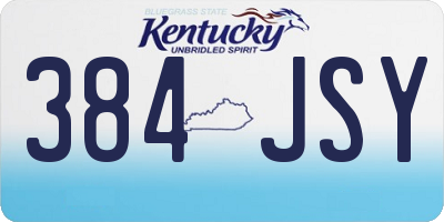 KY license plate 384JSY