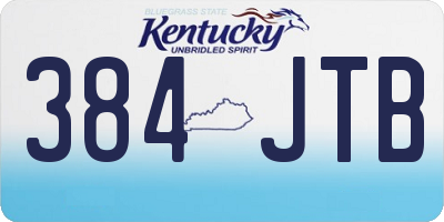 KY license plate 384JTB