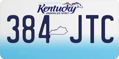 KY license plate 384JTC
