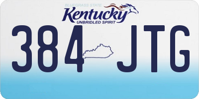 KY license plate 384JTG