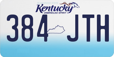 KY license plate 384JTH