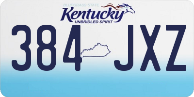 KY license plate 384JXZ