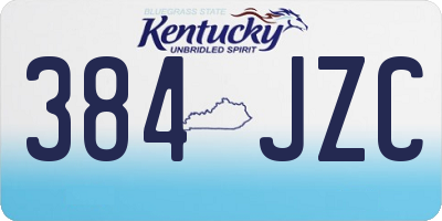KY license plate 384JZC