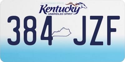 KY license plate 384JZF