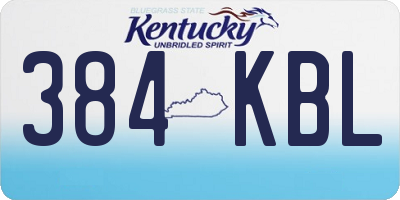 KY license plate 384KBL