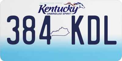 KY license plate 384KDL