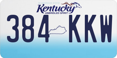 KY license plate 384KKW
