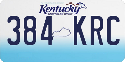 KY license plate 384KRC